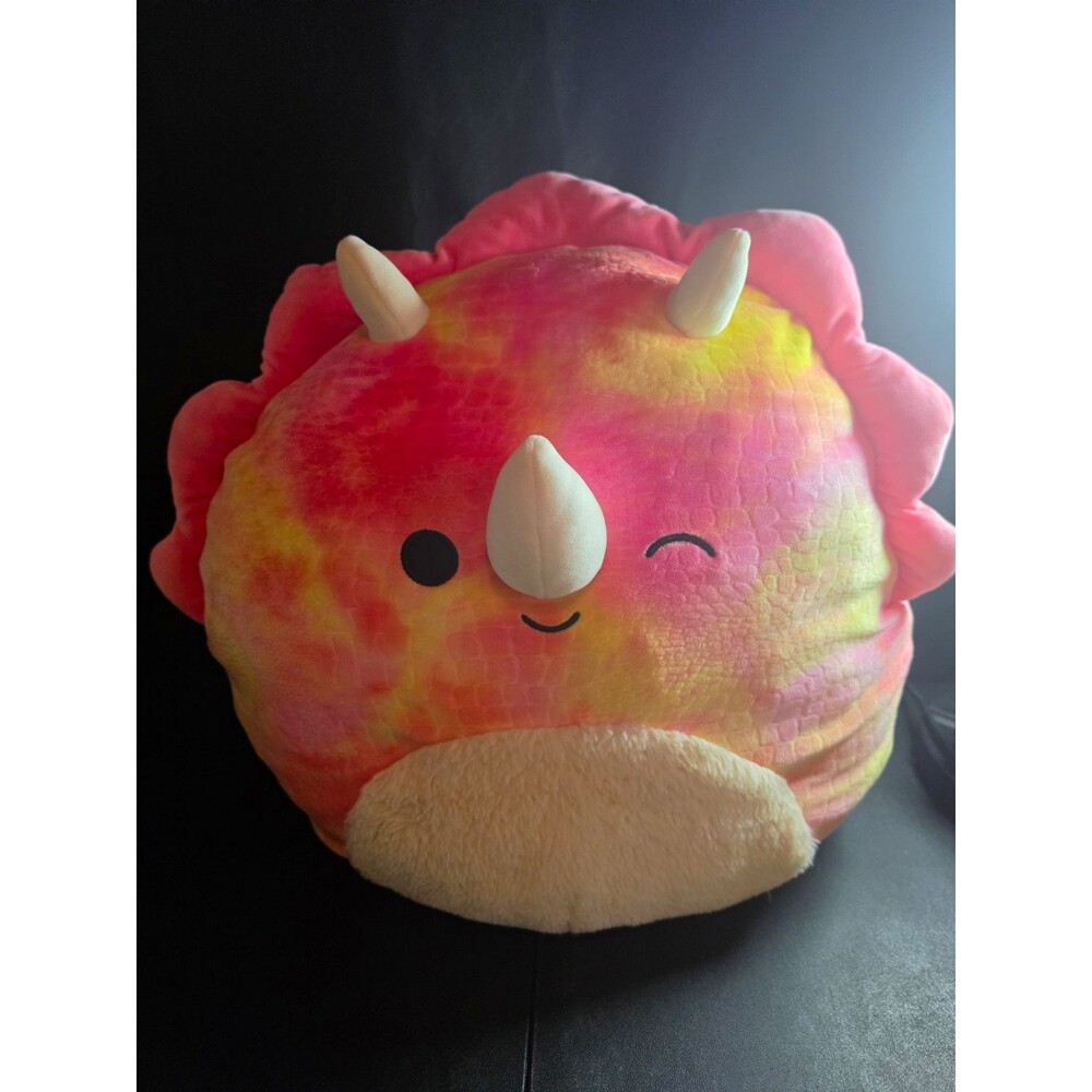 Squishmallows Trinity Triceratops 16" Pink Tie Dye Fuzzy Belly Jazwares 2024